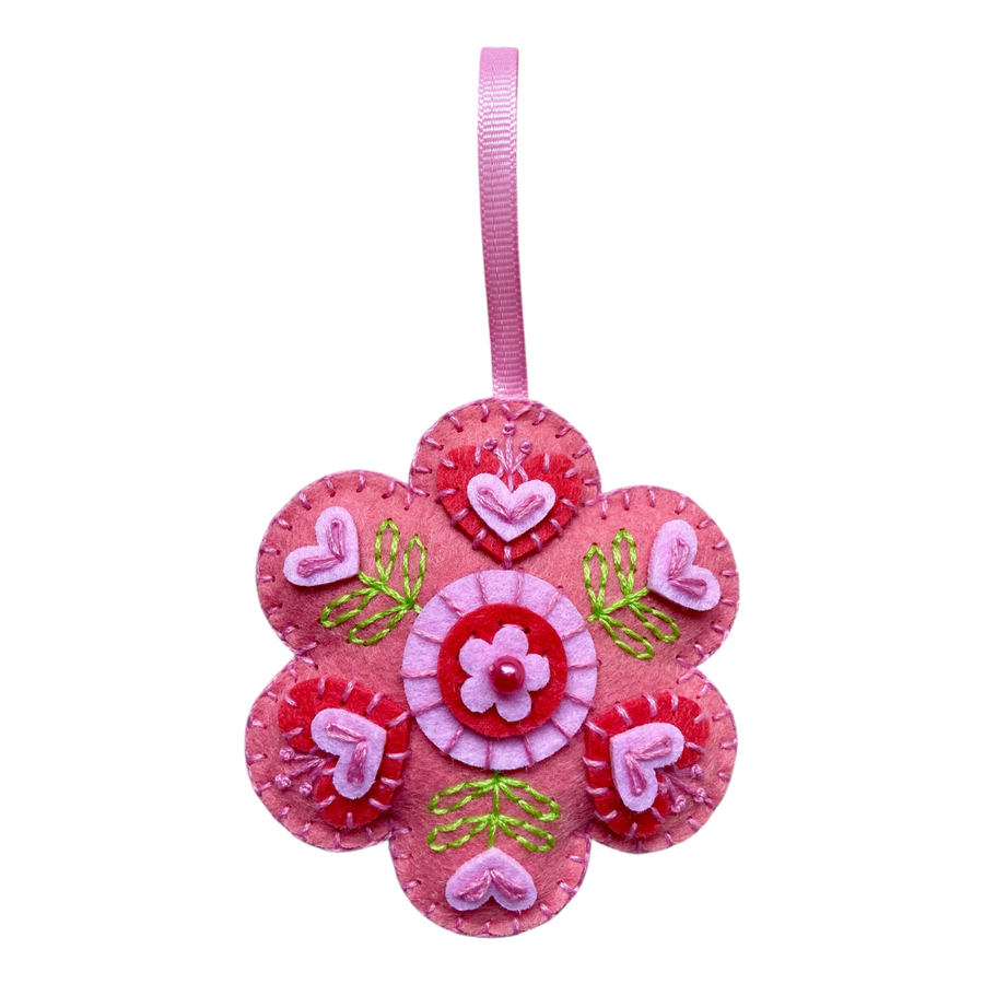 Kids Craft Kit | DIY Felt Creations - Pink Flower Decoration