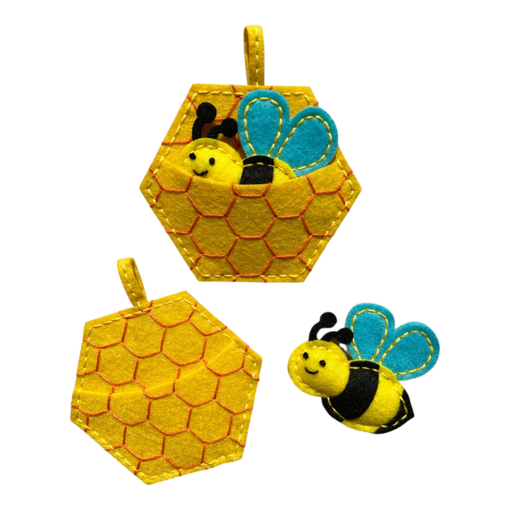 Kids Craft Kit | DIY Felt Creations - Bee in a Beehive Pocket