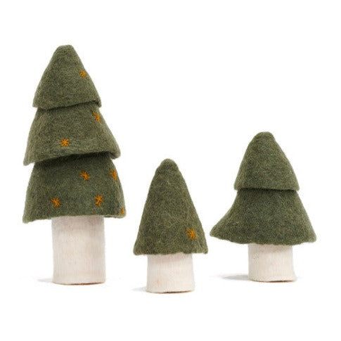 Muskhane Felt Fir Christmas Trees | Mineral Green