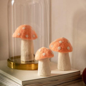 Muskhane Felt Dotty Mushrooms | Apricot Blush