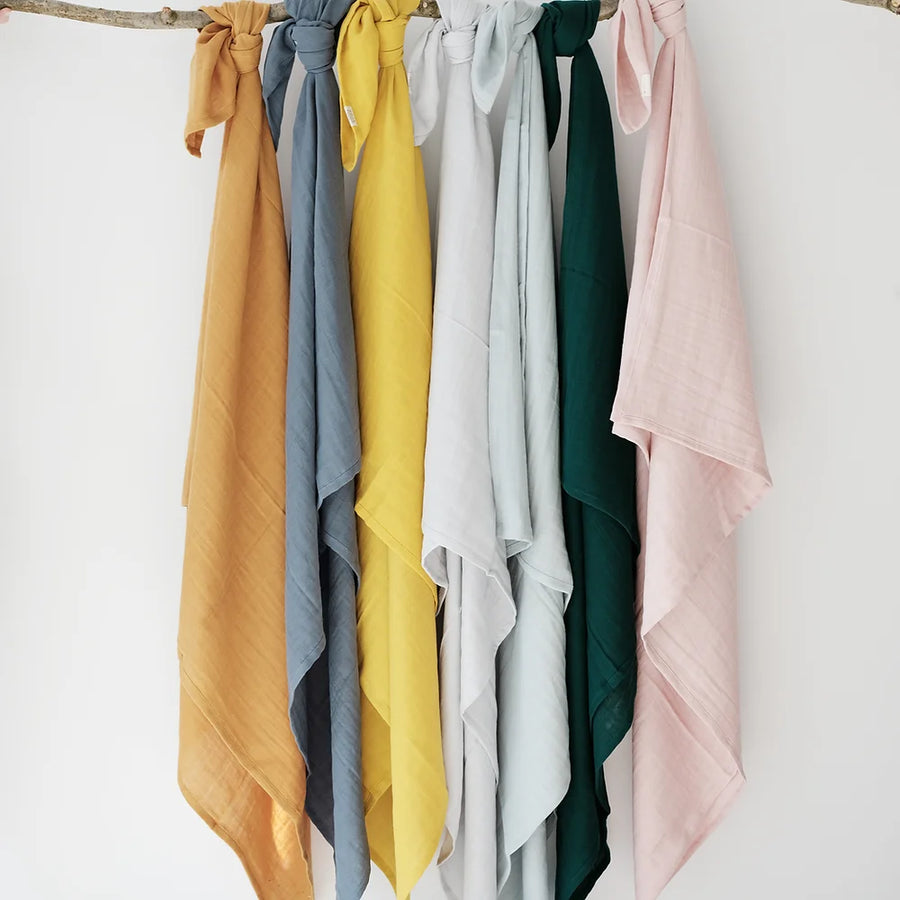 Organic Cotton Swaddle | Single (Various Colours)