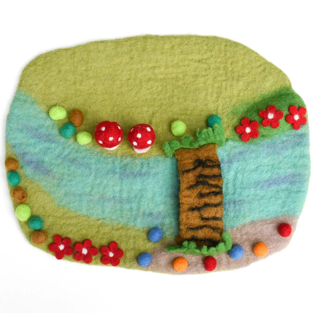 Tara Treasures | Felt Mat - Fairy River Playscape (Small)