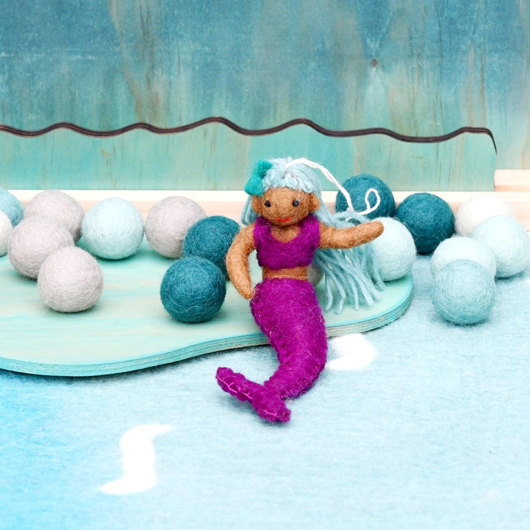 Felt mermaid decorative doll made outlet of wool