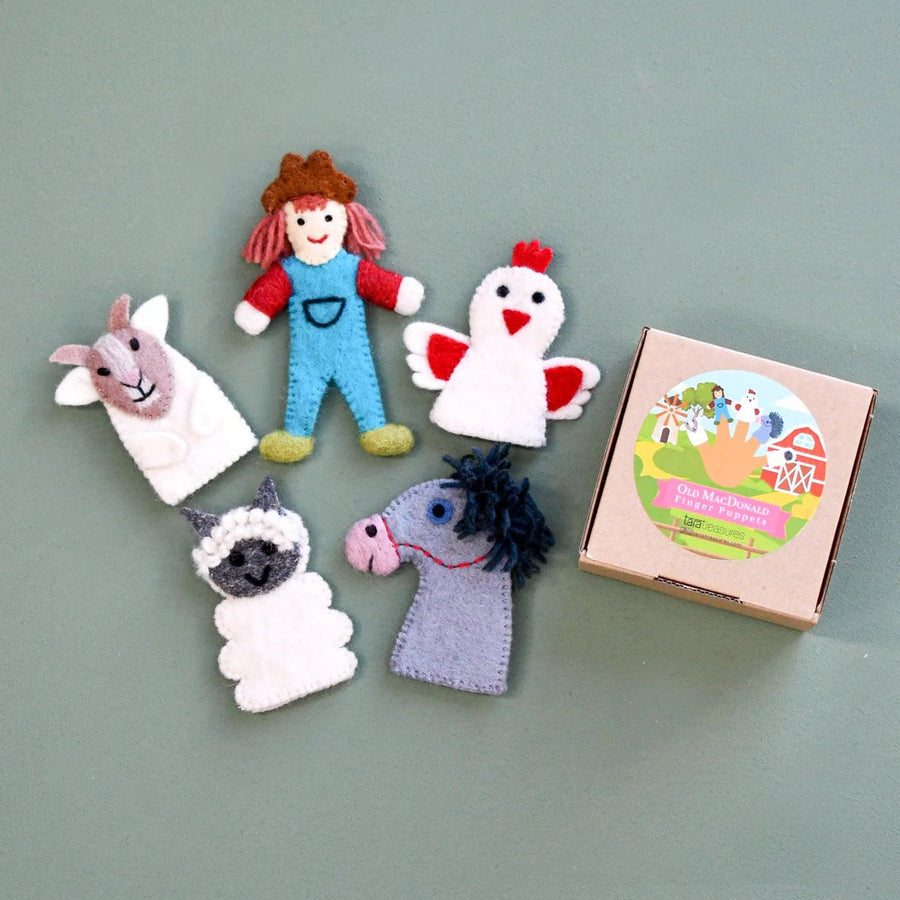 Tara Treasures | Finger Puppet Set - Old MacDonald's Farm Set B