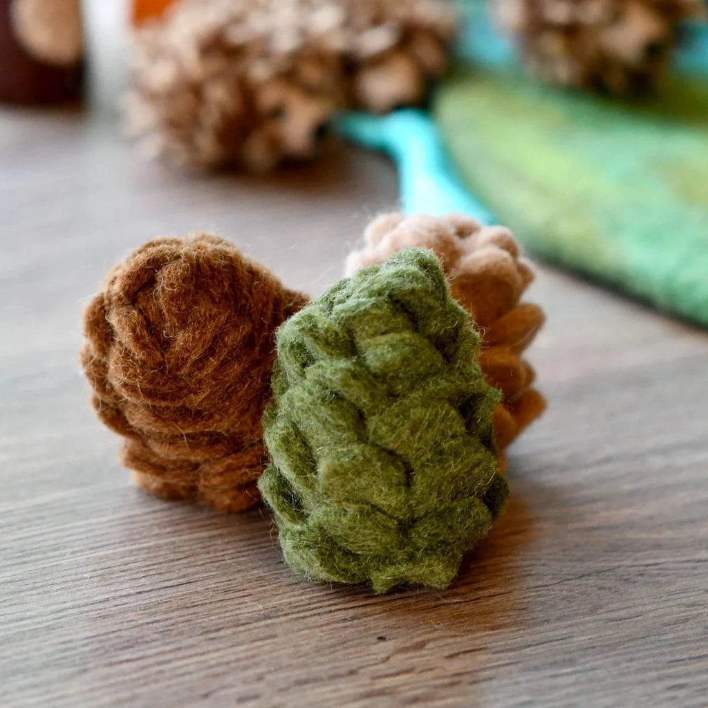 tara treasures felt pinecones