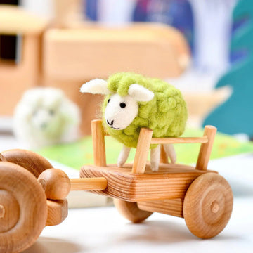 Tara Treasures | Felt Animal - Green Sheep