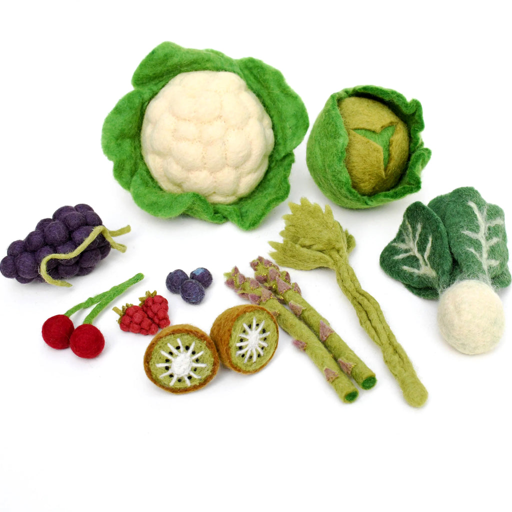 Tara Treasures | Felt Food - Fruit and Vegetable Set C (15 pc)