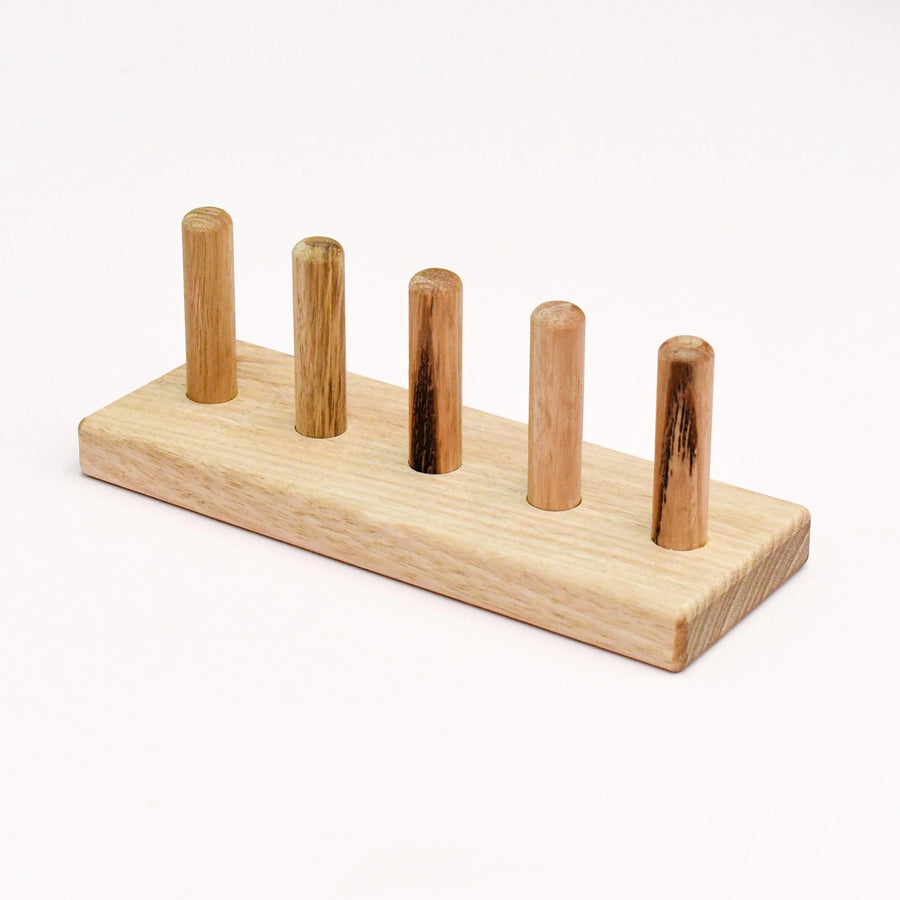 Wooden Finger Puppet Stand (5 rods)