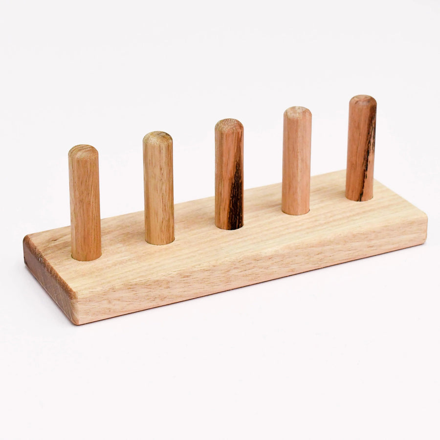 Wooden Finger Puppet Stand (5 rods)