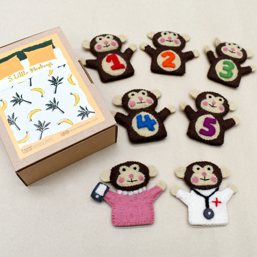 Finger Puppet Set | Five Little Monkeys