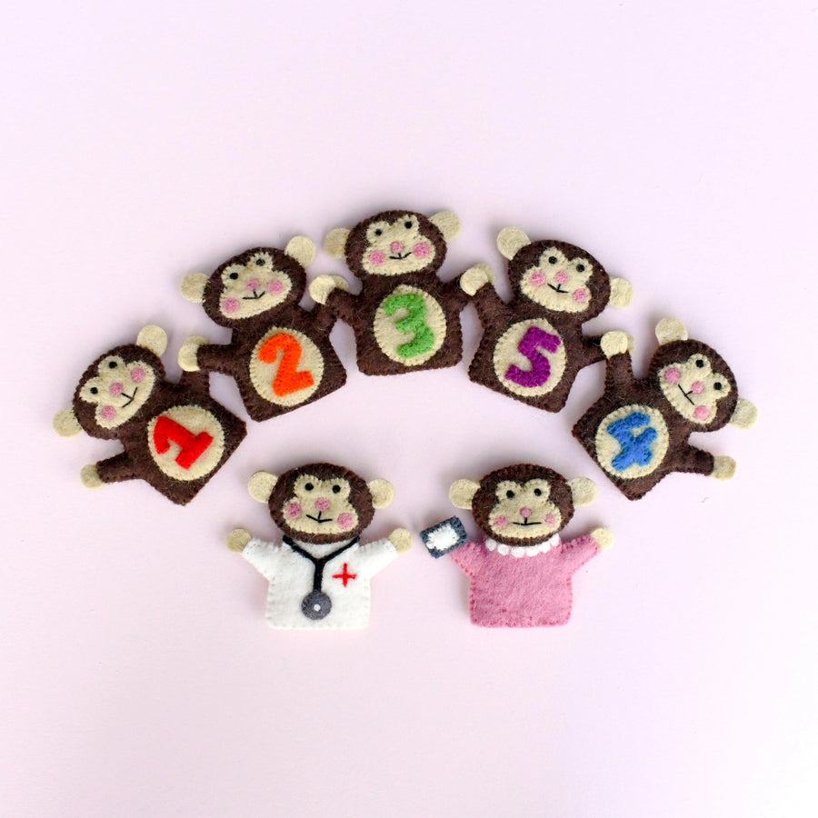 Finger Puppet Set | Five Little Monkeys