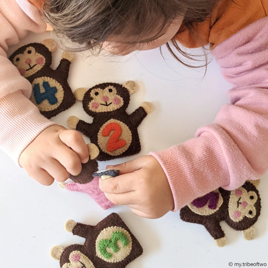 Finger Puppet Set | Five Little Monkeys