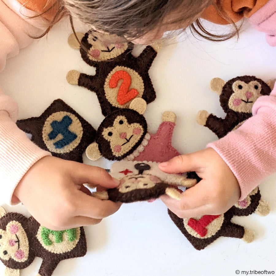 Finger Puppet Set | Five Little Monkeys