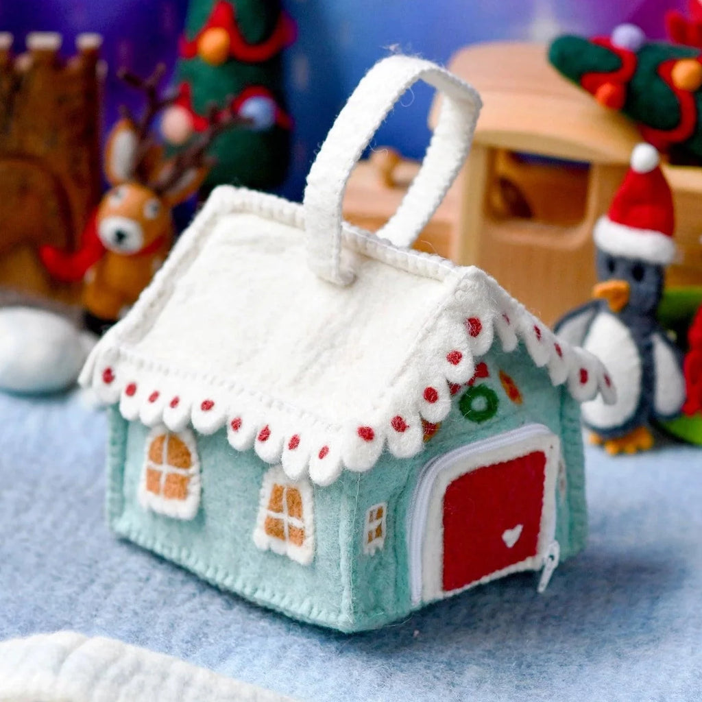 Tara Treasures | Felt Home - Gingerbread House Bag (2 Colours)