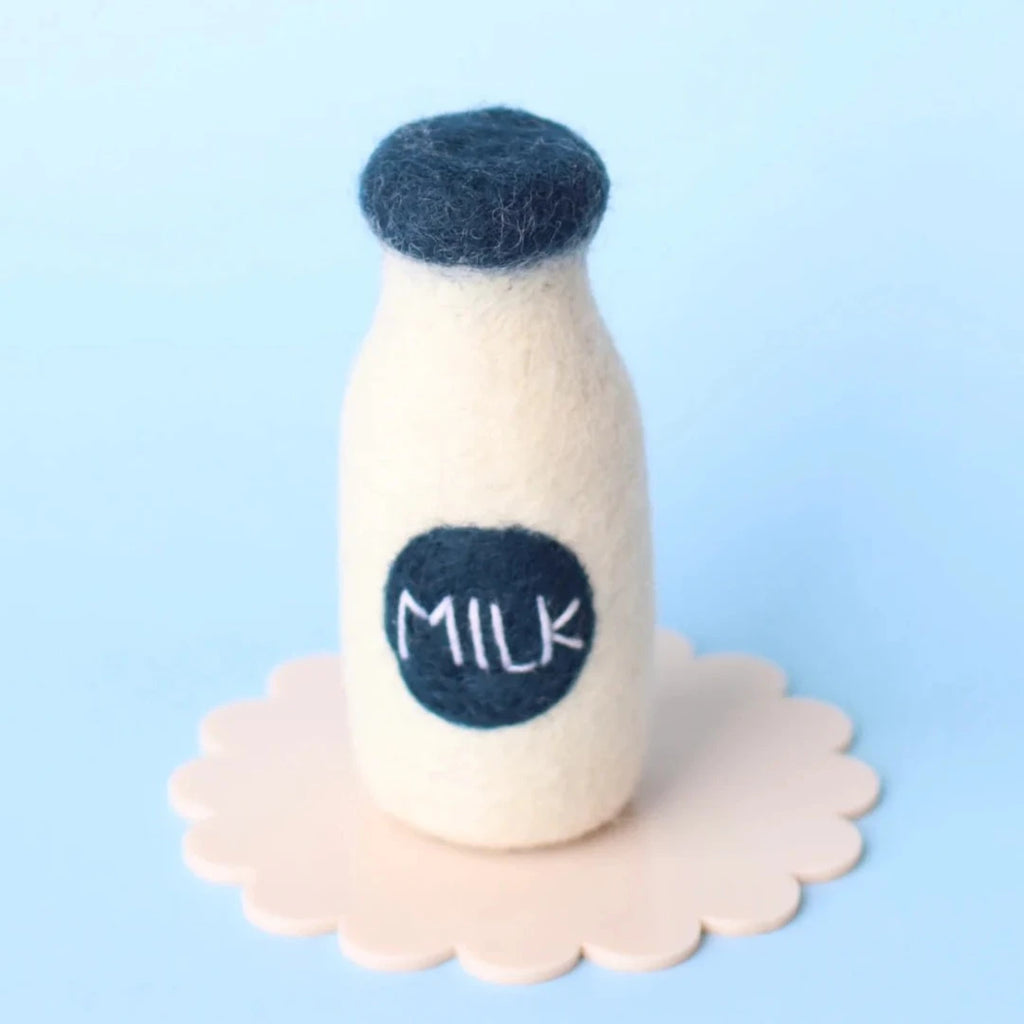 felt play milk bottles