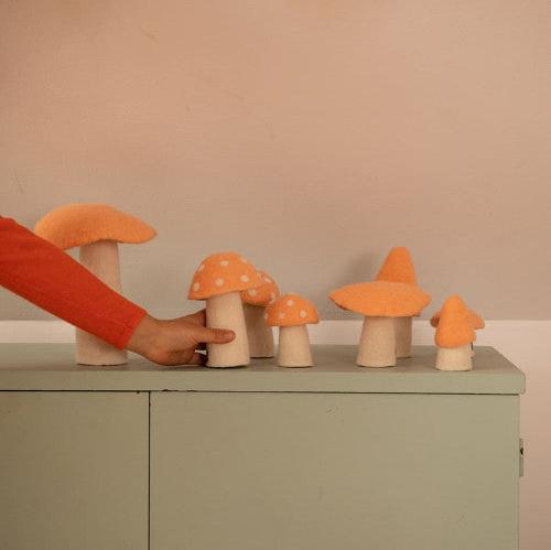 Muskhane Felt Morel Mushrooms | Apricot Blush