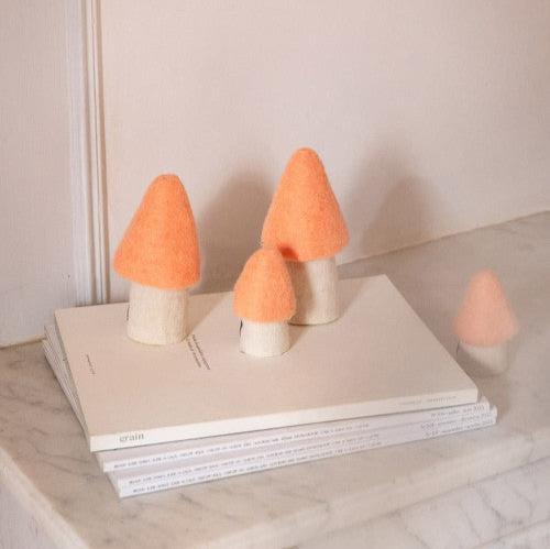 Muskhane Felt Morel Mushrooms | Apricot Blush