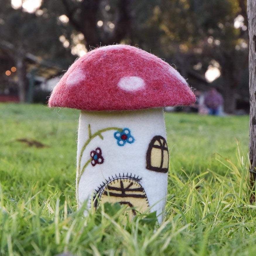 Tara Treasures | Felt Home - Large Toadstool Fairy House