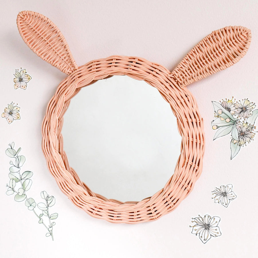 Rattan Mirror - Little Bunny