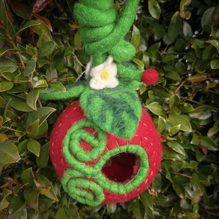 Felt Fairy Home | Strawberry Pod with Fairy Doll