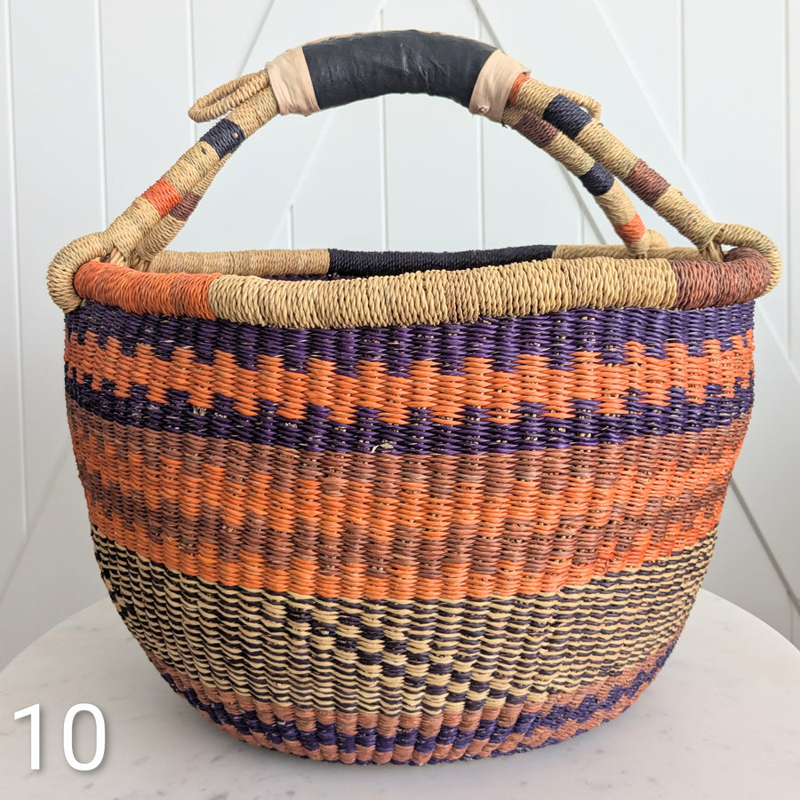 Patterned Bolga Basket - Extra Large Sizes