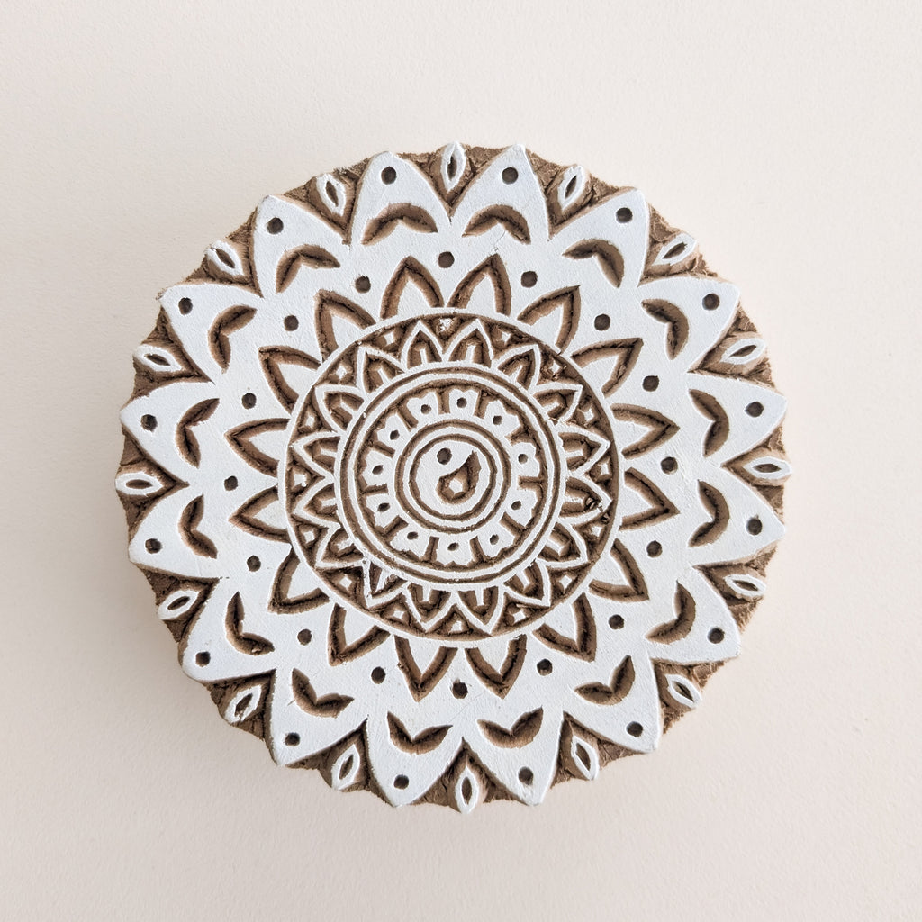 Wooden Printing Blocks - Yin Yang Mandala (Extra Large)