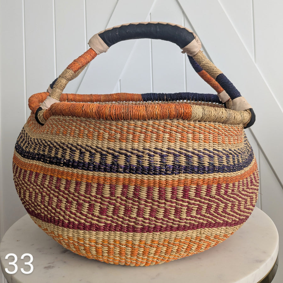 Patterned Bolga Basket - Extra Large Sizes