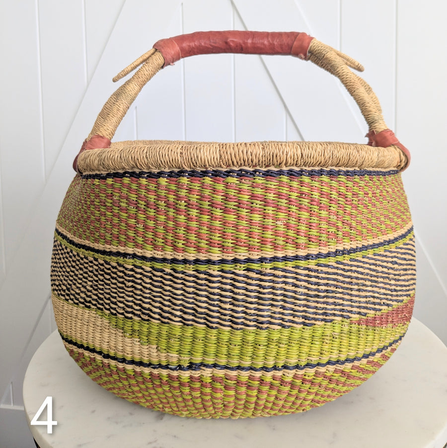 Patterned Bolga Basket - Extra Large Sizes