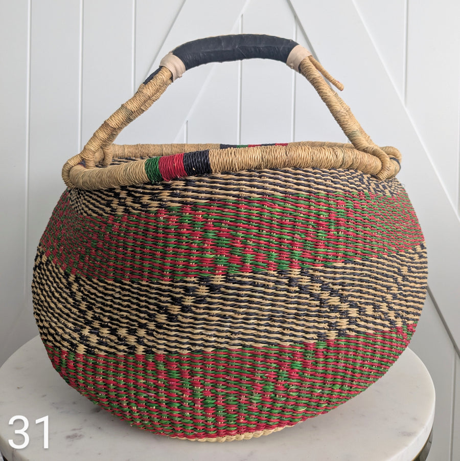 Patterned Bolga Basket - Extra Large Sizes