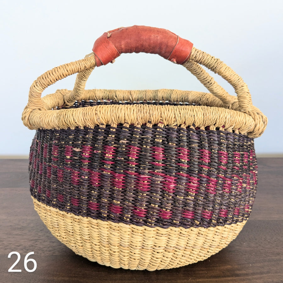 Small Foraging Bolga Basket - Patterned Designs