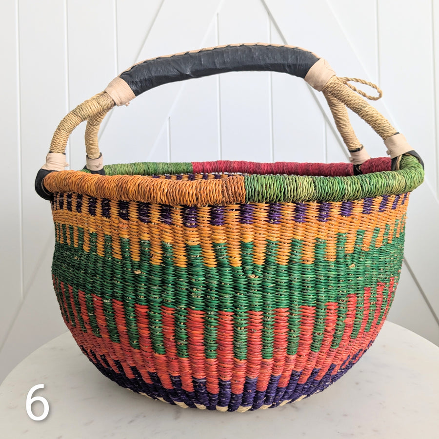 Patterned Bolga Basket - Extra Large Sizes