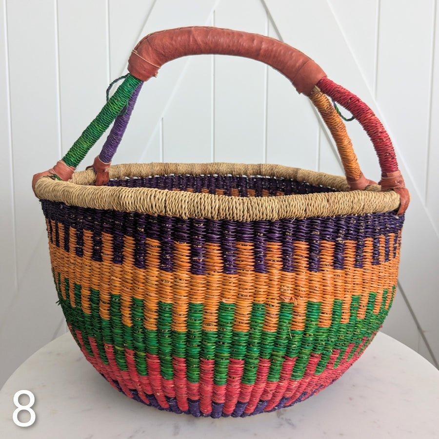 Patterned Bolga Basket - Extra Large Sizes