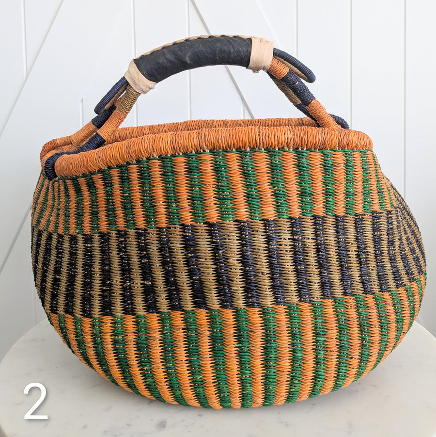 Patterned Bolga Basket - Extra Large Sizes