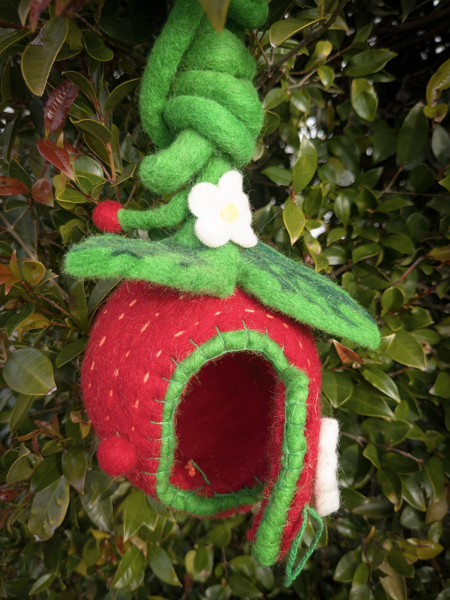 Felt Fairy Home | Strawberry Pod with Fairy Doll