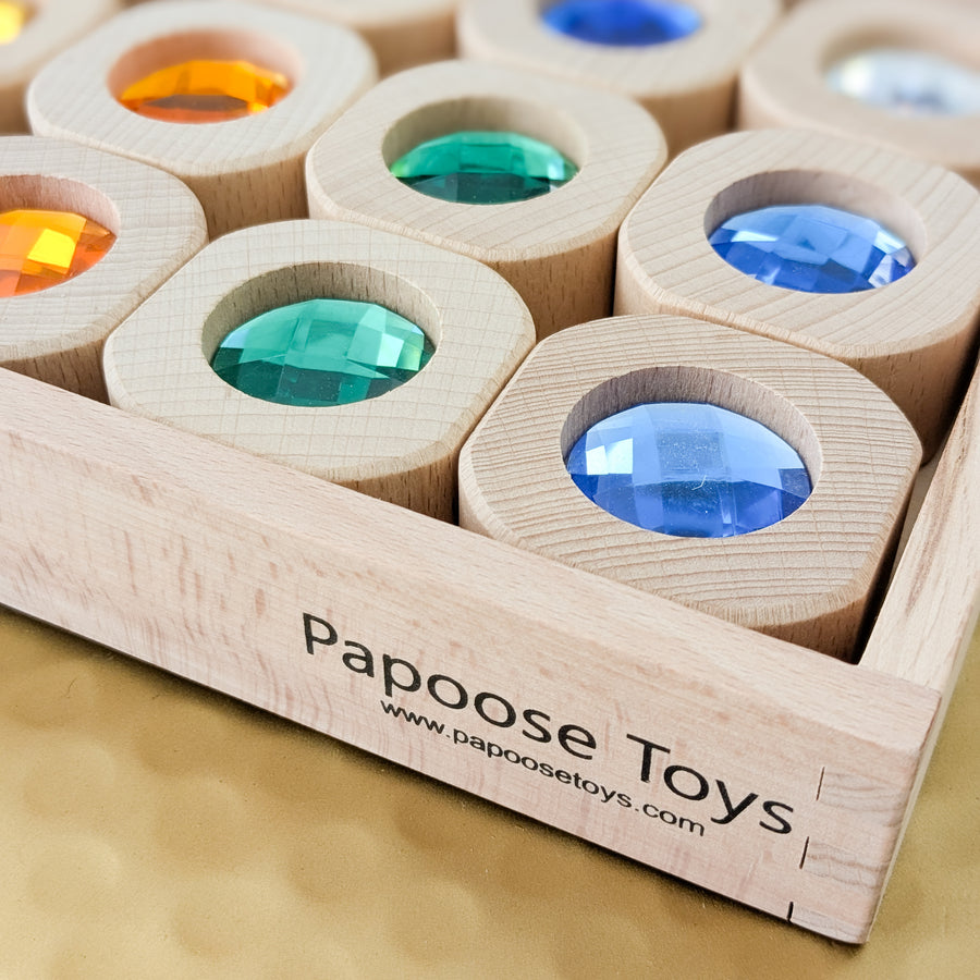 Bitcoin Sparkle Rainbow Gem Block Set - 15 pieces