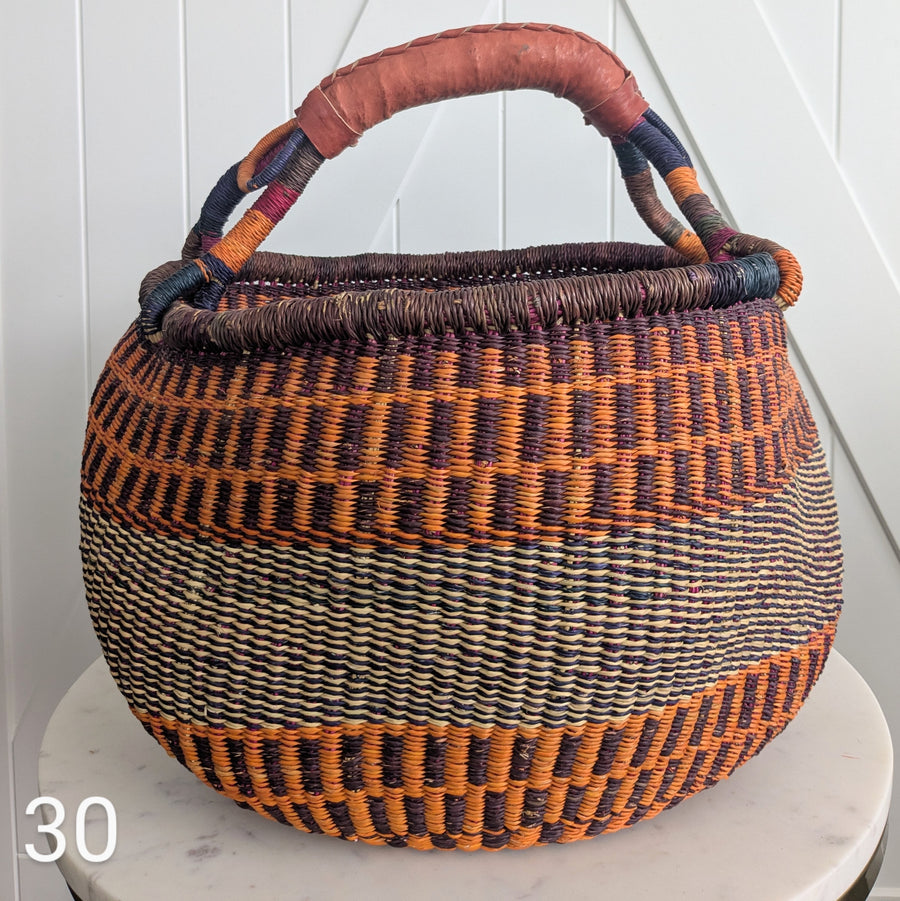 Patterned Bolga Basket - Extra Large Sizes