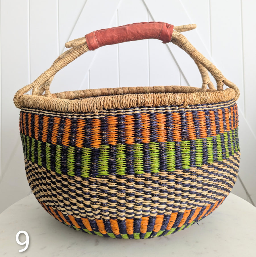 Patterned Bolga Basket - Extra Large Sizes