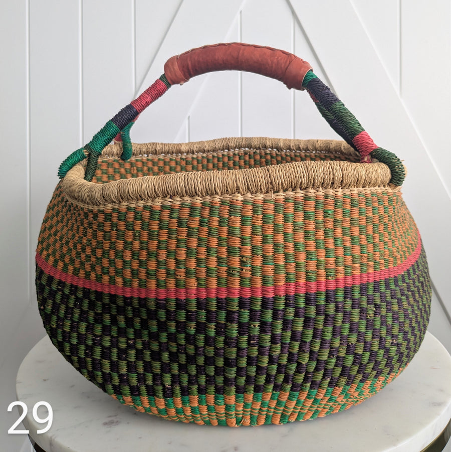 Patterned Bolga Basket - Extra Large Sizes