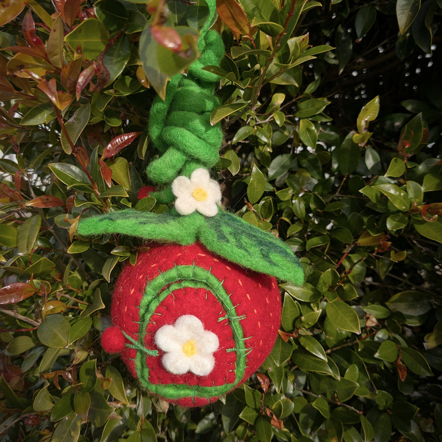 Felt Fairy Home | Strawberry Pod with Fairy Doll
