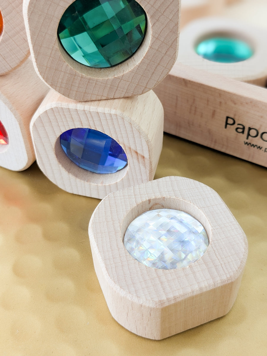 Bitcoin Sparkle Rainbow Gem Block Set - 15 pieces