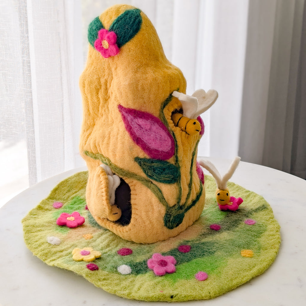 Felt Fairy Home | Beehive, Meadow Mat and Bee Set