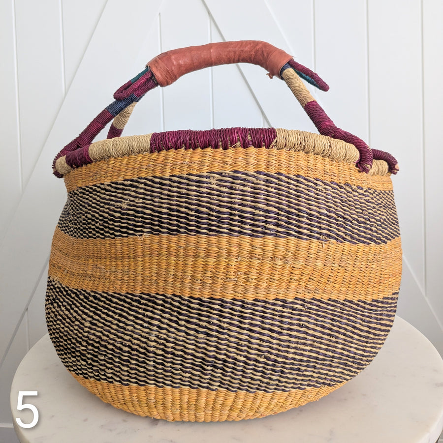 Patterned Bolga Basket - Extra Large Sizes