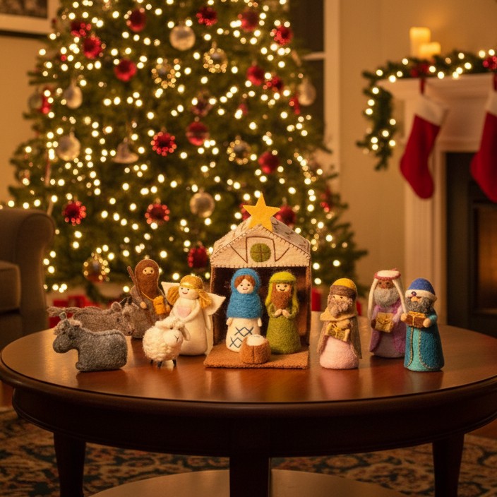 Pashom | Felt Christmas Nativity Set (Colourful)
