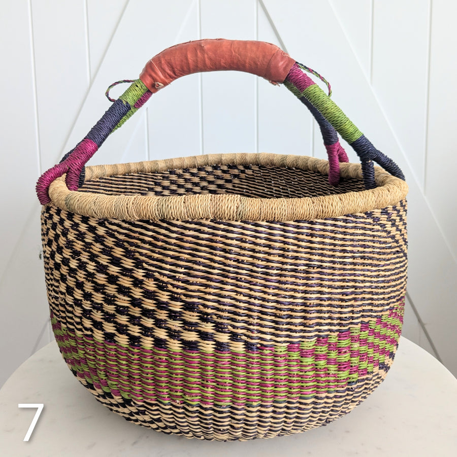 Patterned Bolga Basket - Extra Large Sizes