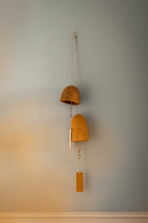 Muskhane Large Felt Rustic Bells - Gold