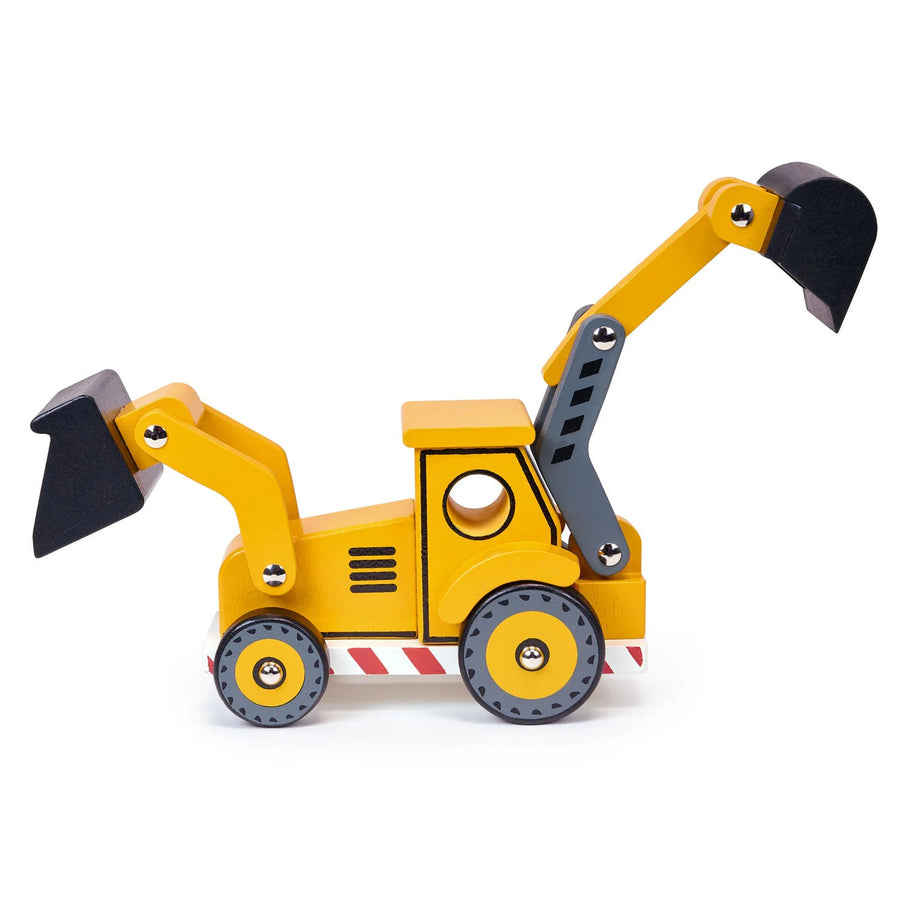 Mentari Toys | Wooden Backhoe Loader Construction Vehicle