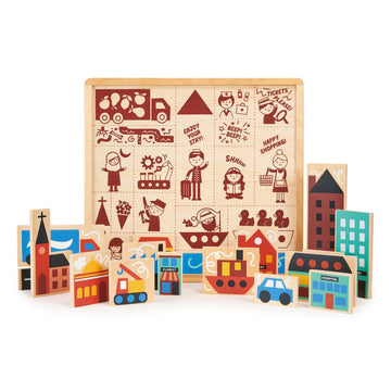 Mentari Toys | Wooden Town Puzzle