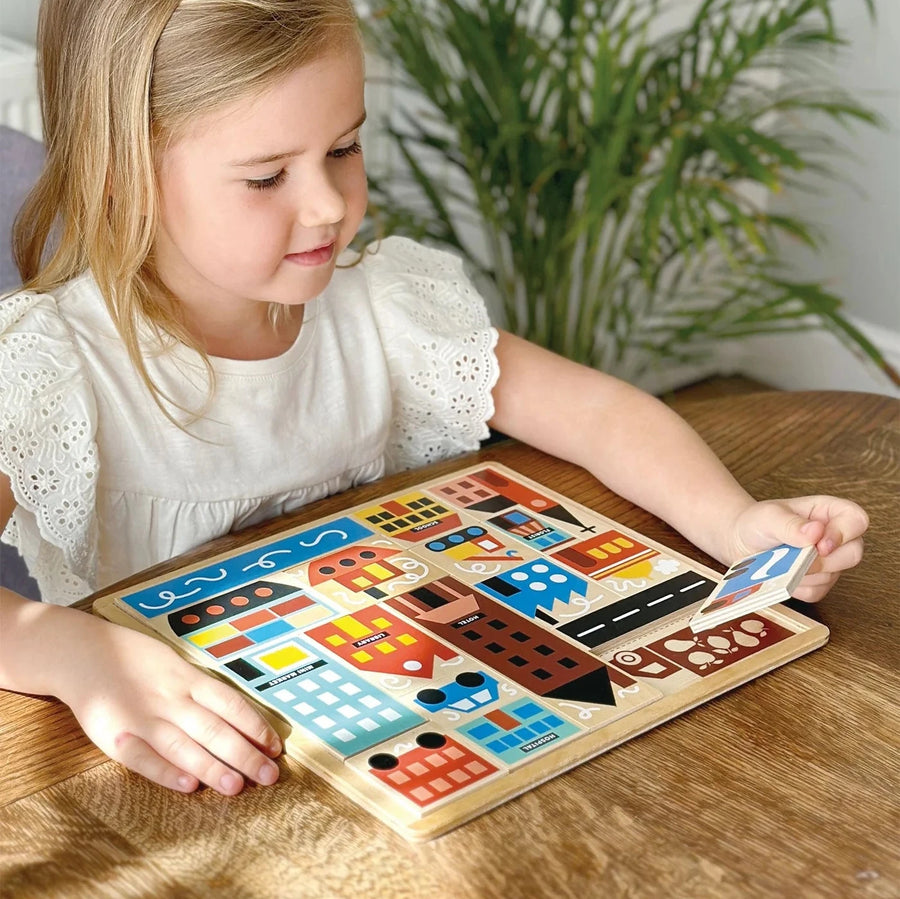 Mentari Toys | Wooden Town Puzzle