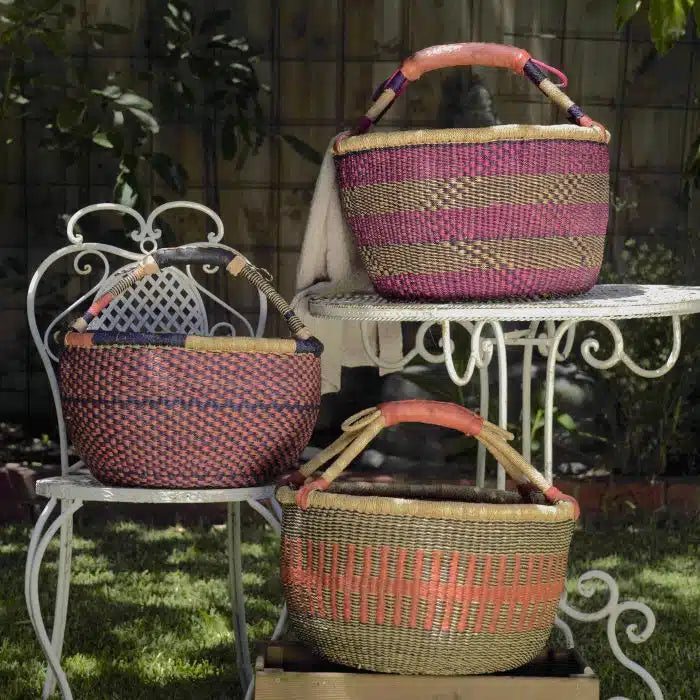 Patterned Bolga Basket - Extra Large Sizes