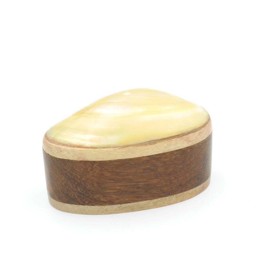Wooden Treasure Box with Shell Lid